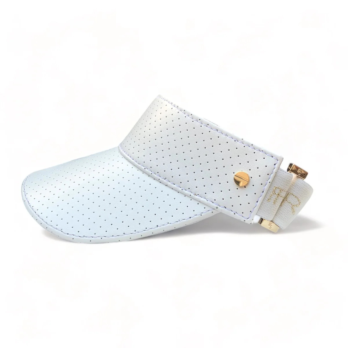 The Visor - White Leather & Gold | Fenix Sportier