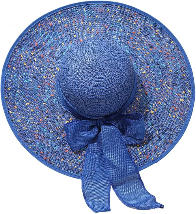 Women's Wide Brim Hat Sun Protection Straw Hat Floppy Foldable Roll Up Hat Summer UV Protection B... | Amazon (US)