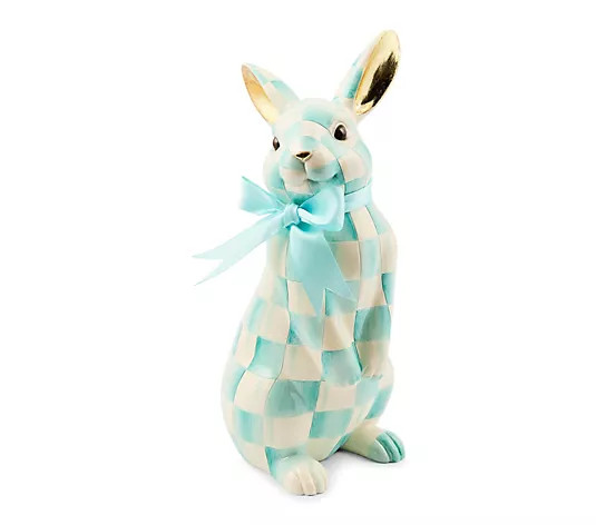 MacKenzie- Childs Aqua Check Peter Bunny - QVC.com | QVC