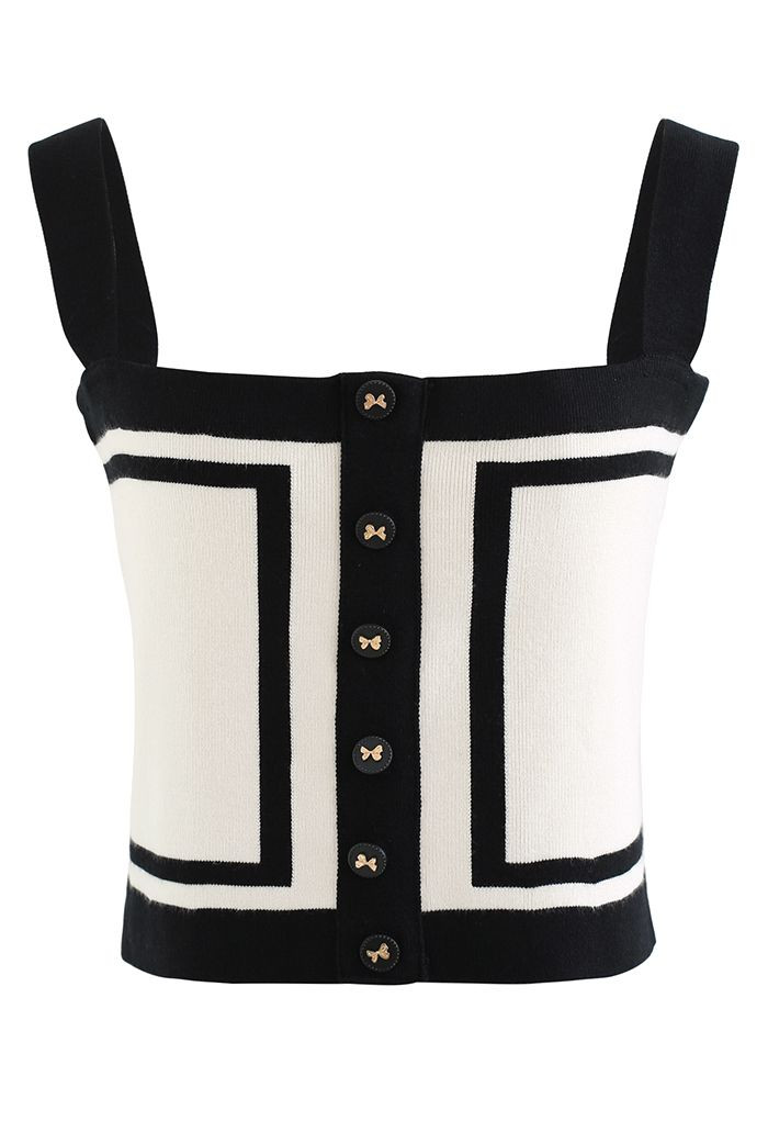 Parisian Chic Buttoned Knit Tank Top | Chicwish