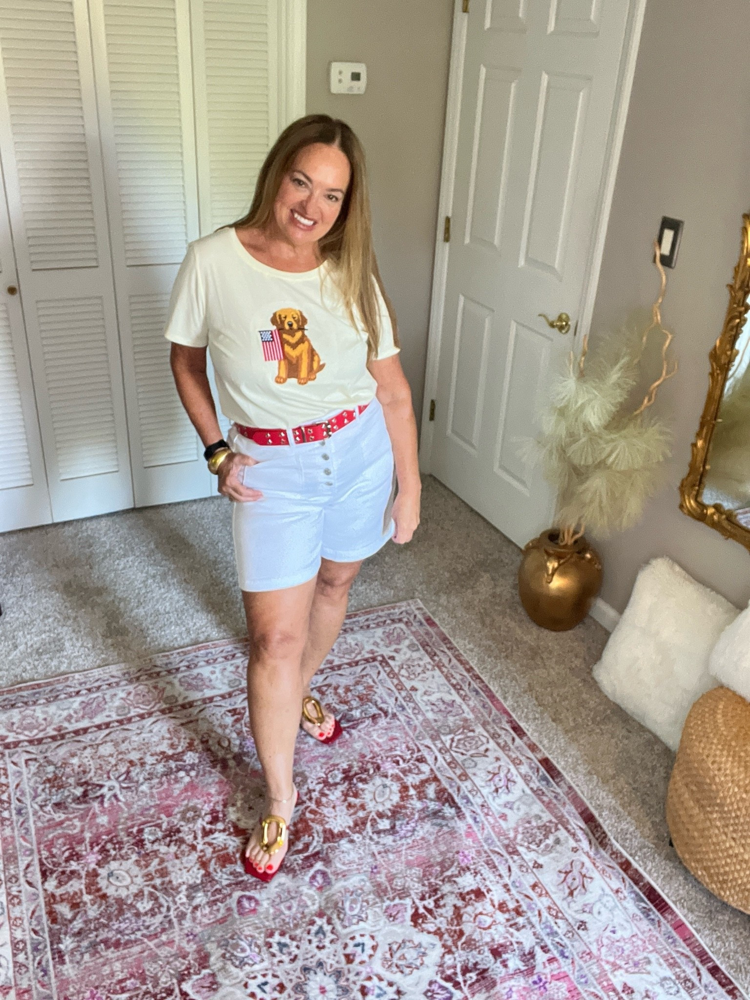 Embroidery pup tee.

#LTKTravel #LTKSeasonal #LTKgrwm