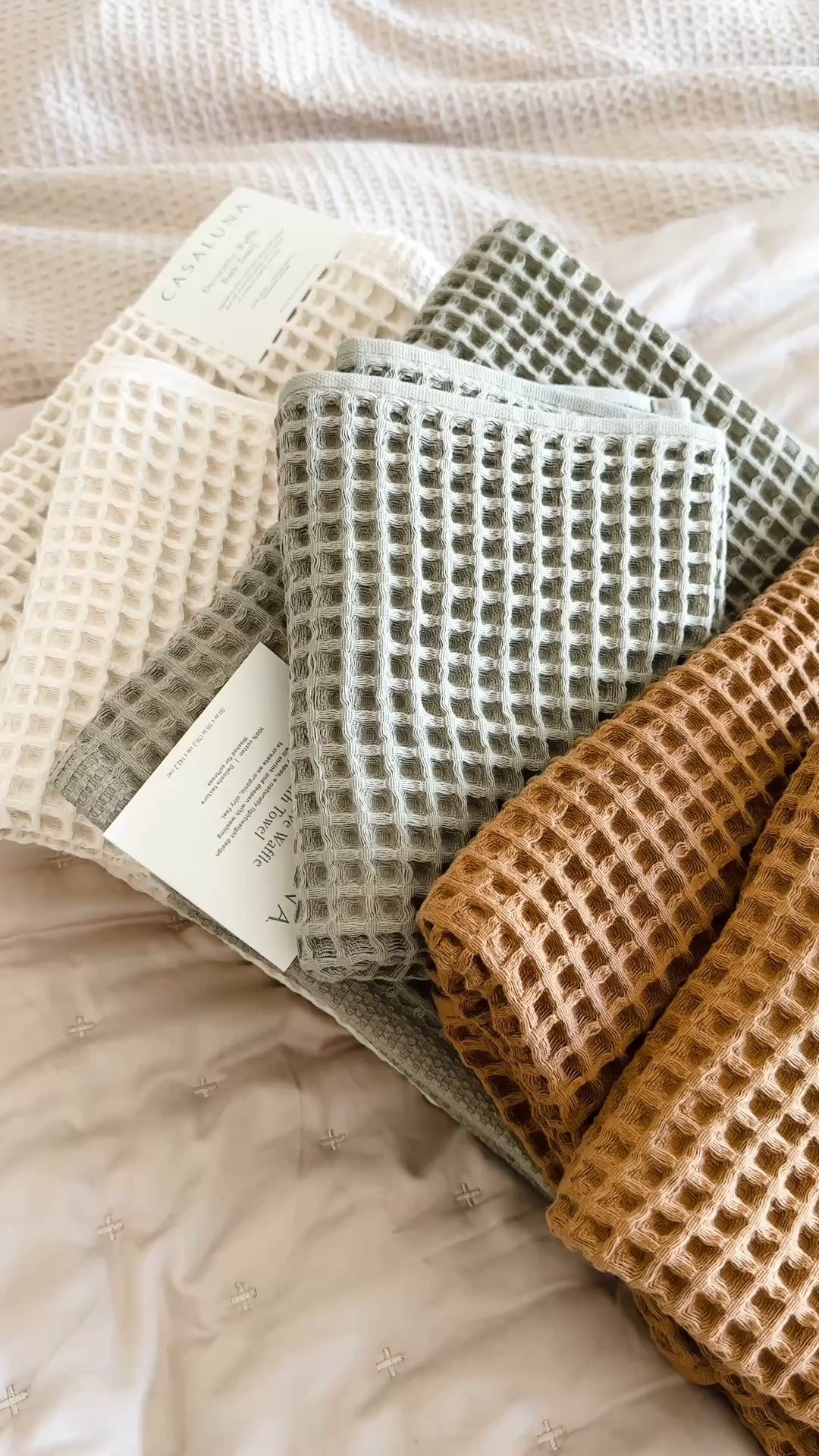 Waffle bath and hand towels  

#bathroomtowels #homeinspo #bathroomdecor #neutraldecor #waffletowels

#LTKHome #LTKFamily