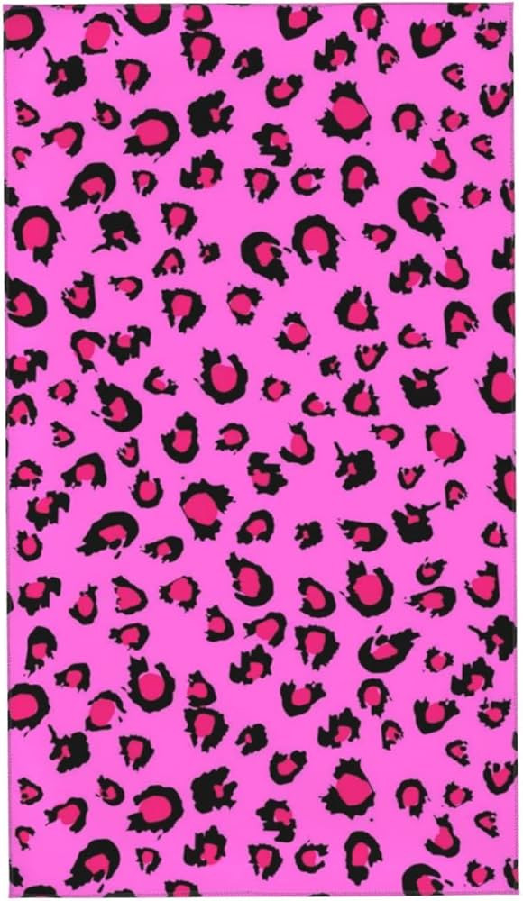 Pink Fashion Leopard Print Microfiber Face Towel Hand Towel Novelty Bath Towels Soft & Absorbent ... | Amazon (US)