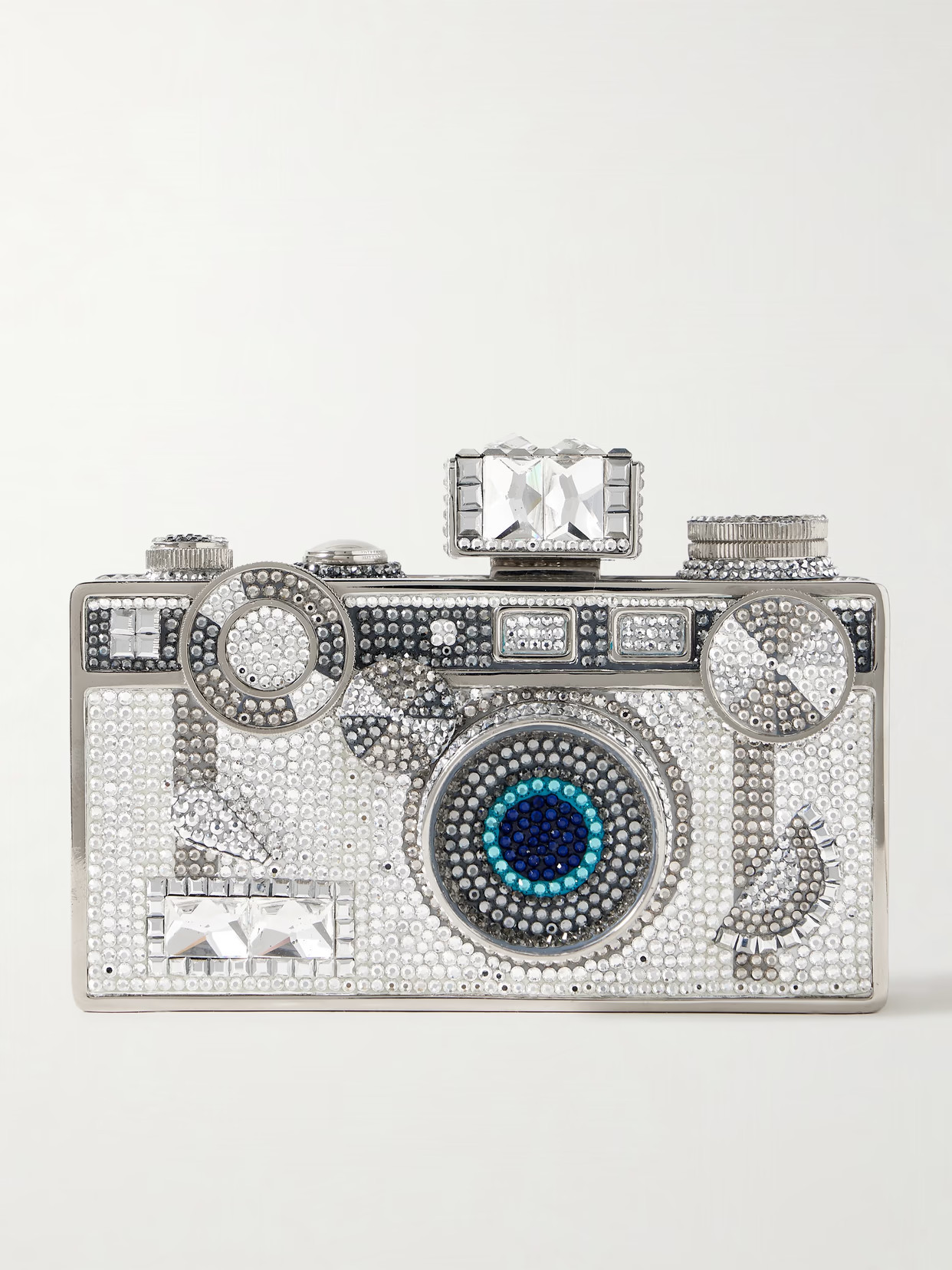 Judith Leiber Couture - Camera Flash Crystal-embellished Silver-tone Clutch - One size | NET-A-PORTER (US)
