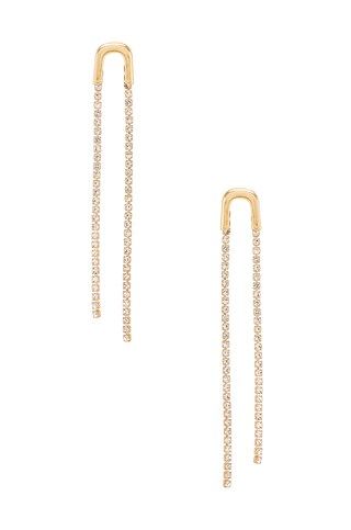 Ettika Double Crystal Drop Earring in Gold from Revolve.com | Revolve Clothing (Global)