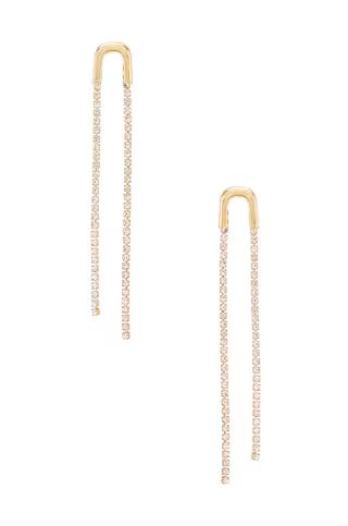 Ettika Double Crystal Drop Earring in Gold from Revolve.com | Revolve Clothing (Global)