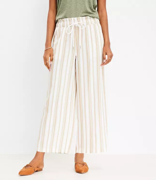Petite Emory Wide Leg Pants in Stripe | LOFT