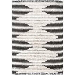 Morgan Contemporary Diamond Soft Shag Fringe Beige 9 ft. x 12 ft. Indoor Area Rug | The Home Depot