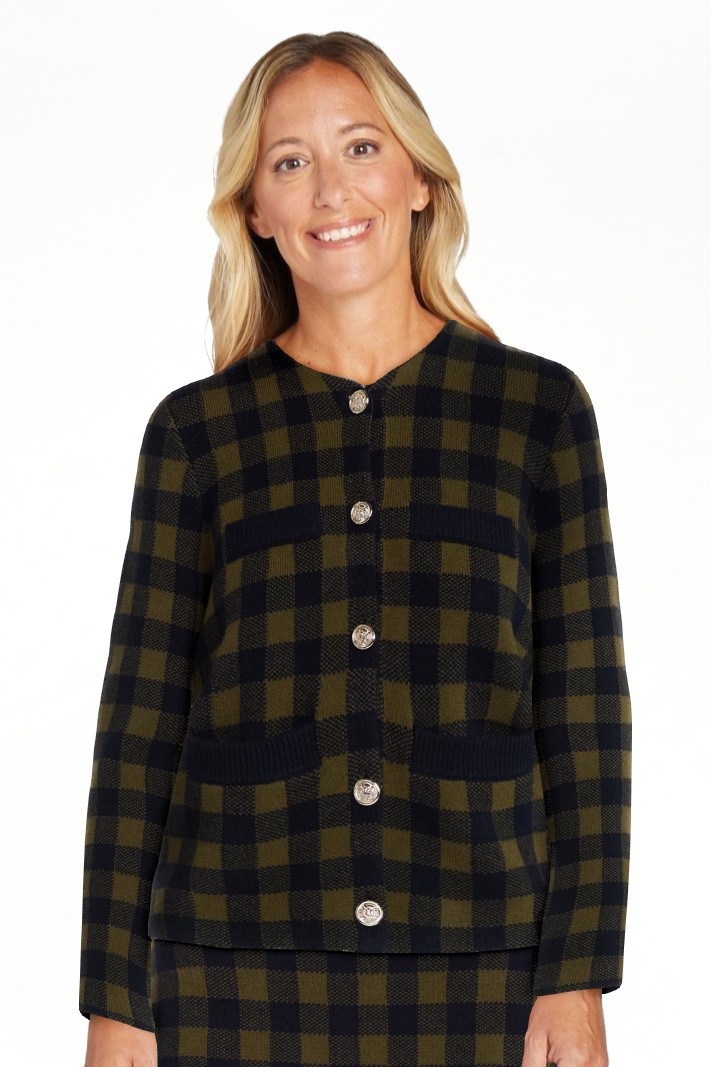 Free Assembly Women's Plaid Cardigan Sweater with Double Welt Pockets, Midweight, Sizes XS-XXL | Walmart (US)