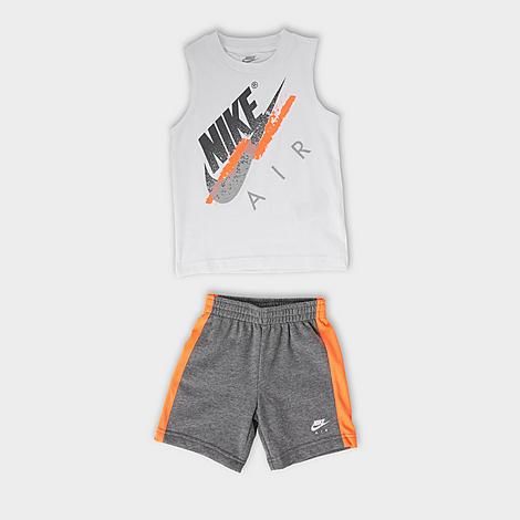 Nike Boys' Toddler Air Muscle Tank and Shorts Set in White/White Size 3 Toddler Cotton | Finish Line (US)