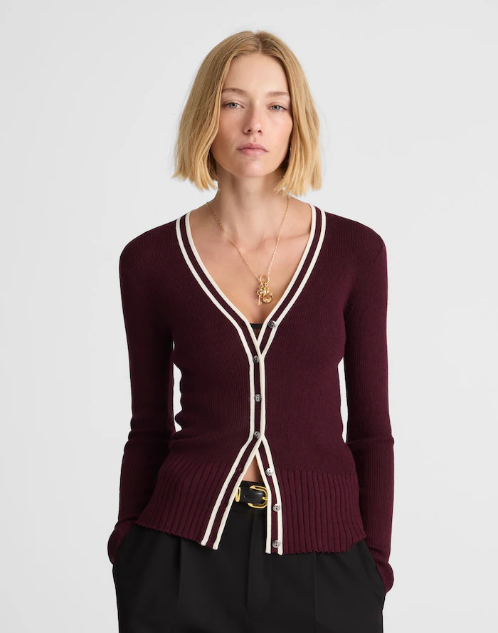 V-Neck Cardigan in Merino-Silk Blend | Madewell