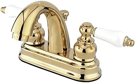 Kingston Brass KB5612PL Restoration 4-Inch Centerset Lavatory Faucet, Polished Brass - Touch On B... | Amazon (US)