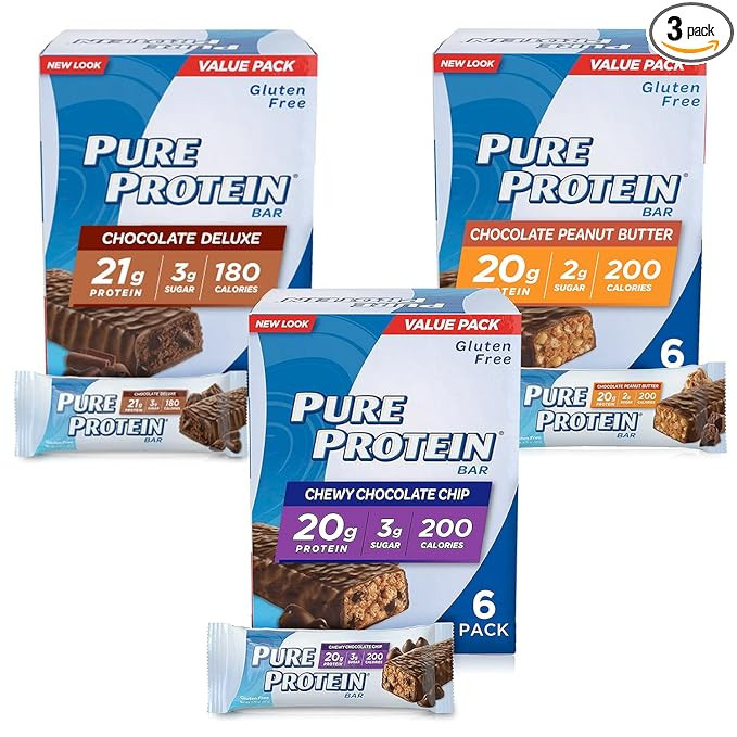 Pure Protein Bars, High Protein, Nutritious Snacks to Support Energy, Low Sugar, Gluten Free, Var... | Amazon (US)