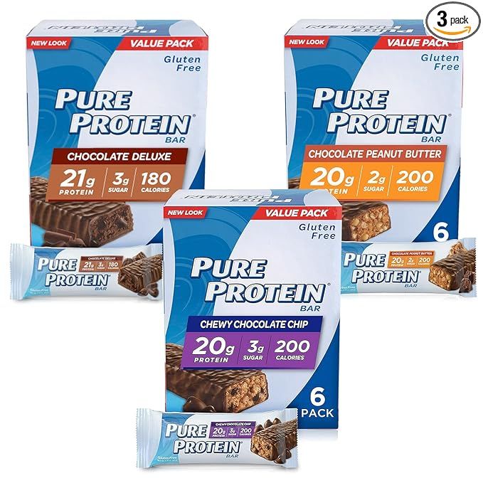 Pure Protein Bars, High Protein, Nutritious Snacks to Support Energy, Low Sugar, Gluten Free, Var... | Amazon (US)