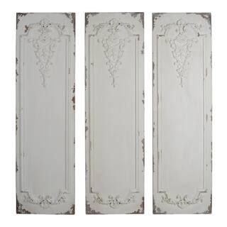 A & B Home Alcott Antique White Wall Panels (Set of 3) 76003 | The Home Depot