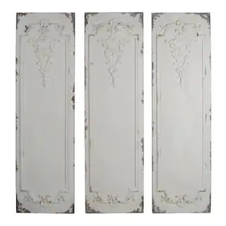 A & B Home Alcott Antique White Wall Panels (Set of 3) 76003 | The Home Depot