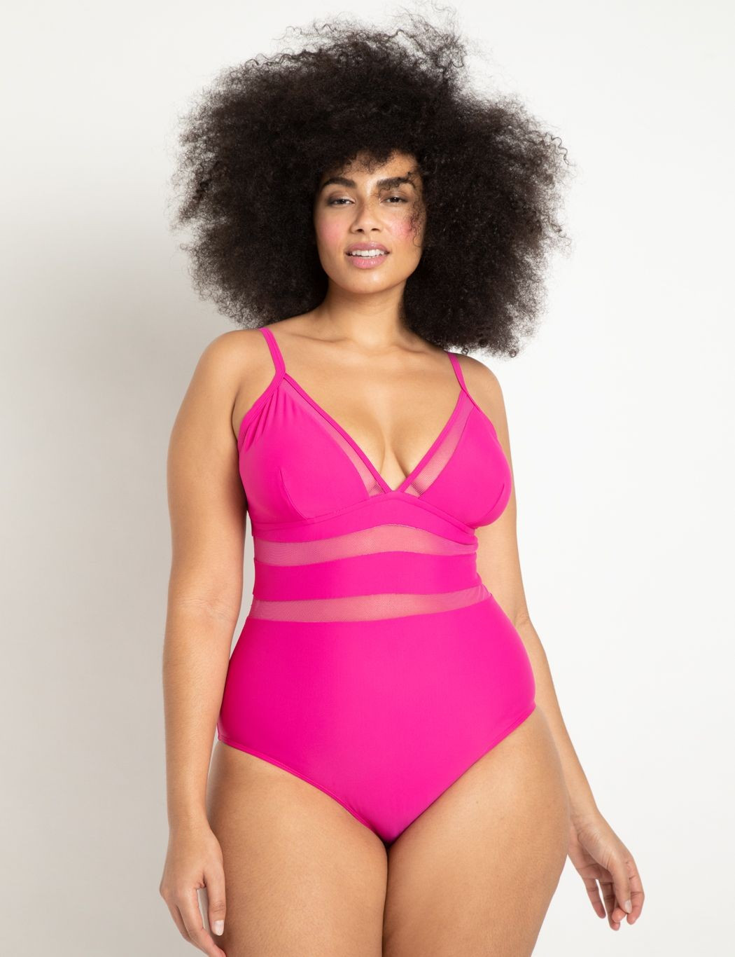 Mesh Detail Swimsuit | Eloquii