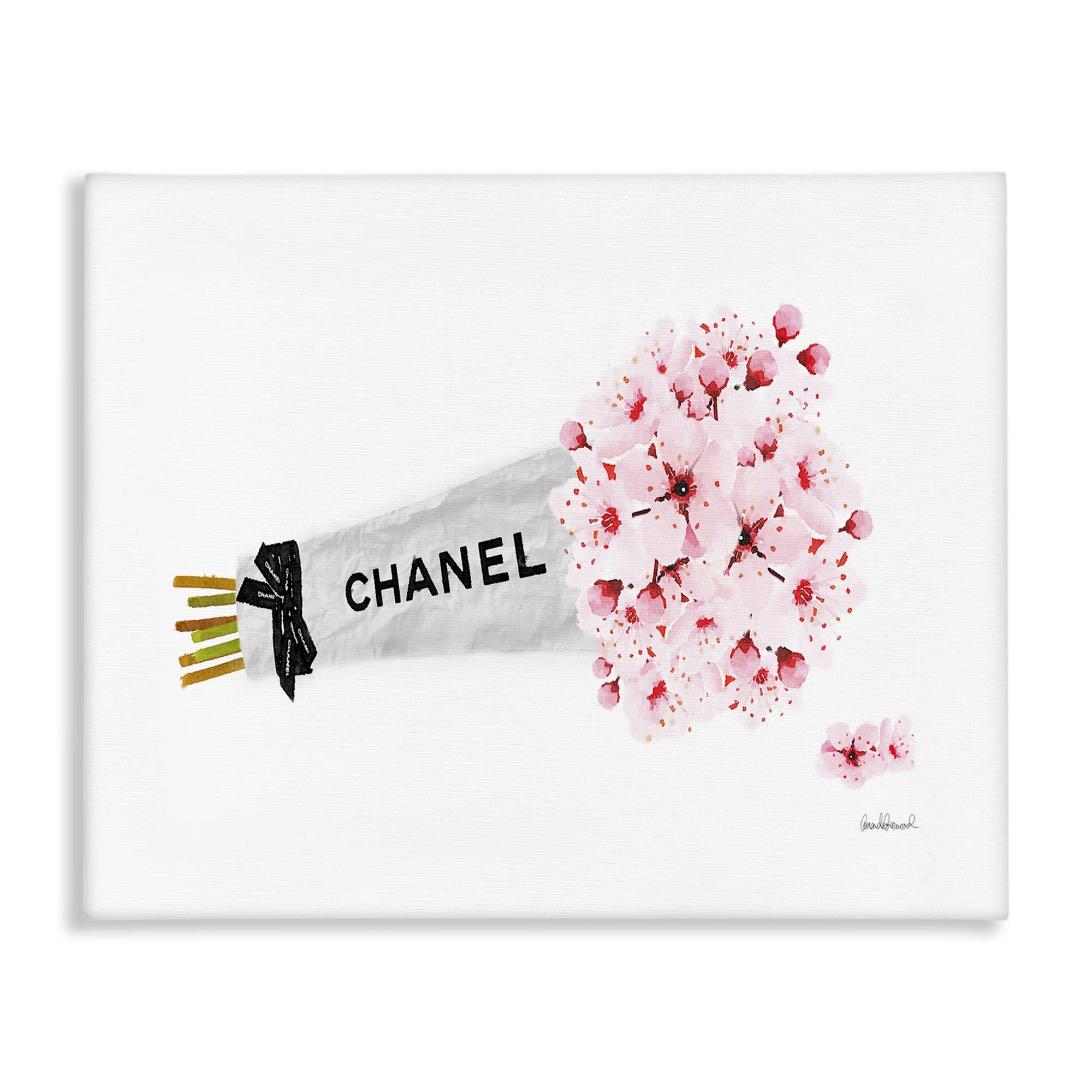 Stupell Industries Fashion Chanel Wrapped Cherry Blossoms by Amanda Greenwood - Graphic Art & Rev... | Wayfair North America