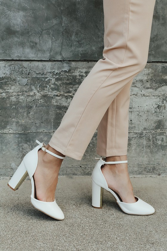 Laura Off White Ankle Strap Heels | Lulus