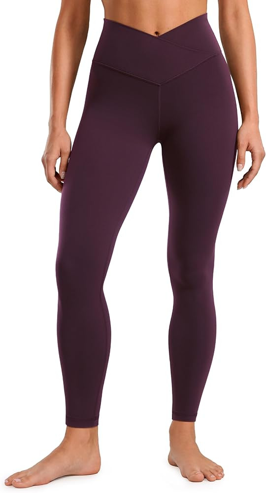 CRZ YOGA Womens Butterluxe Cross Waist Workout Leggings 28" - V Crossover High Waisted Gym Athlet... | Amazon (US)