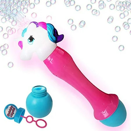 ArtCreativity 12.5 Inch Light up Unicorn Bubble Scepter Wand - Includes Solution and Batteries - Cut | Walmart (US)