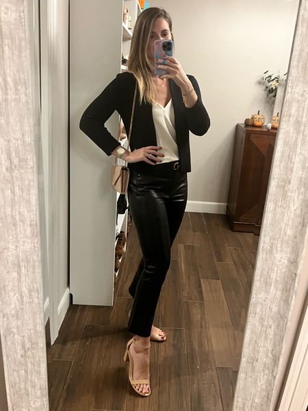 These vegan leather pants have been on high rotation! They even held up beautifully through a 5 course meal. Say yes to the stretch!

#LTKHoliday #LTKSeasonal