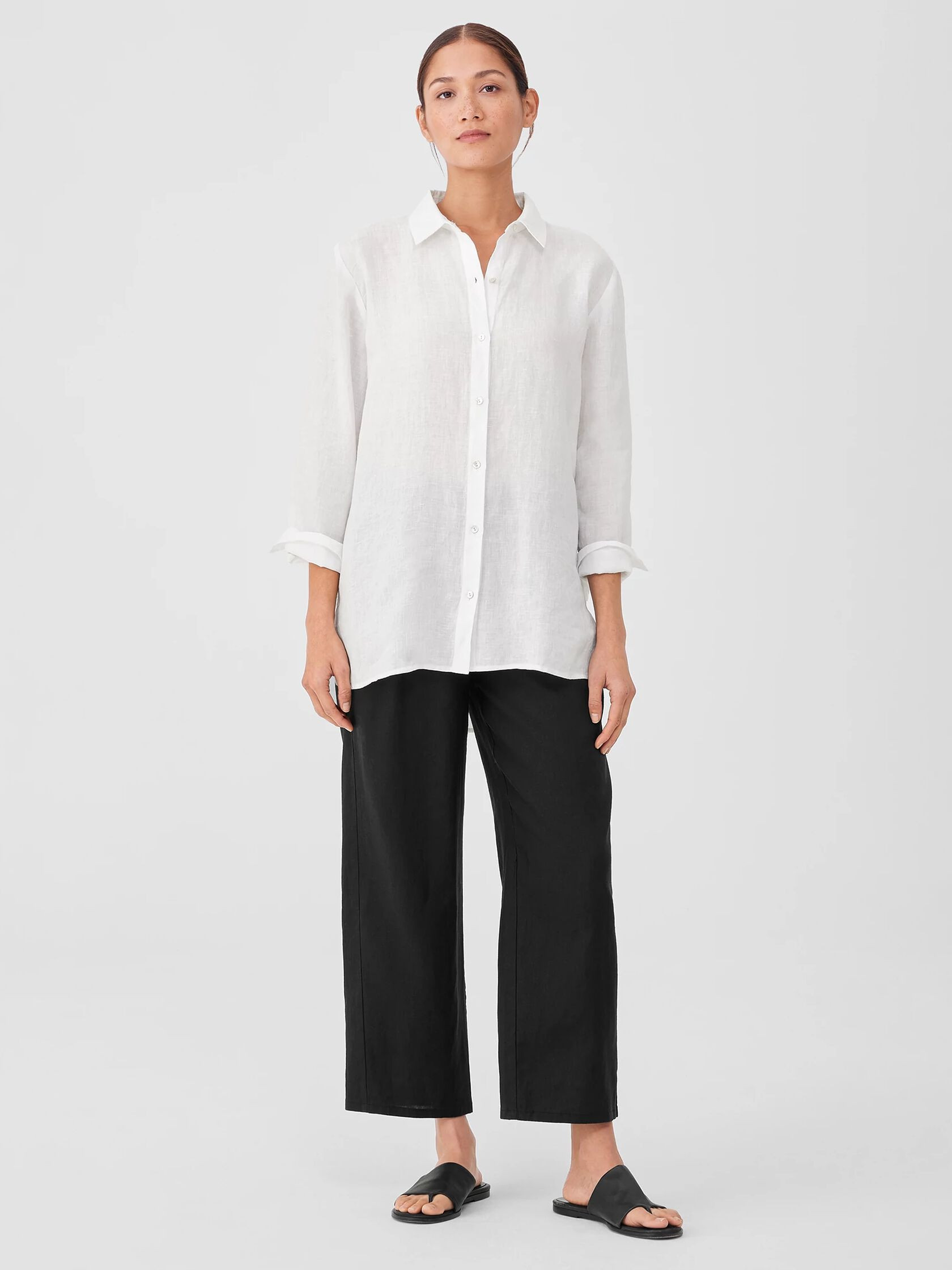 Handkerchief Linen Classic Collar Shirt | Eileen Fisher