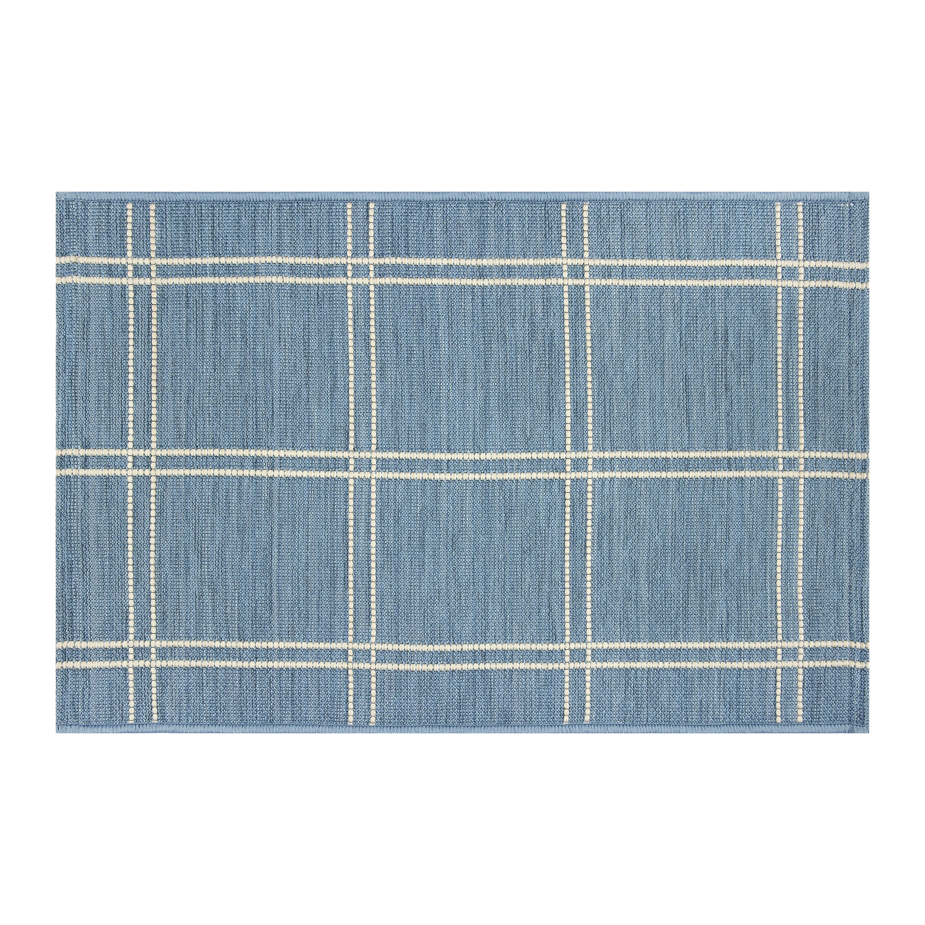 Mainstays 24" x 36" Chambray Window Pane Outdoor Scatter Rug | Walmart (US)