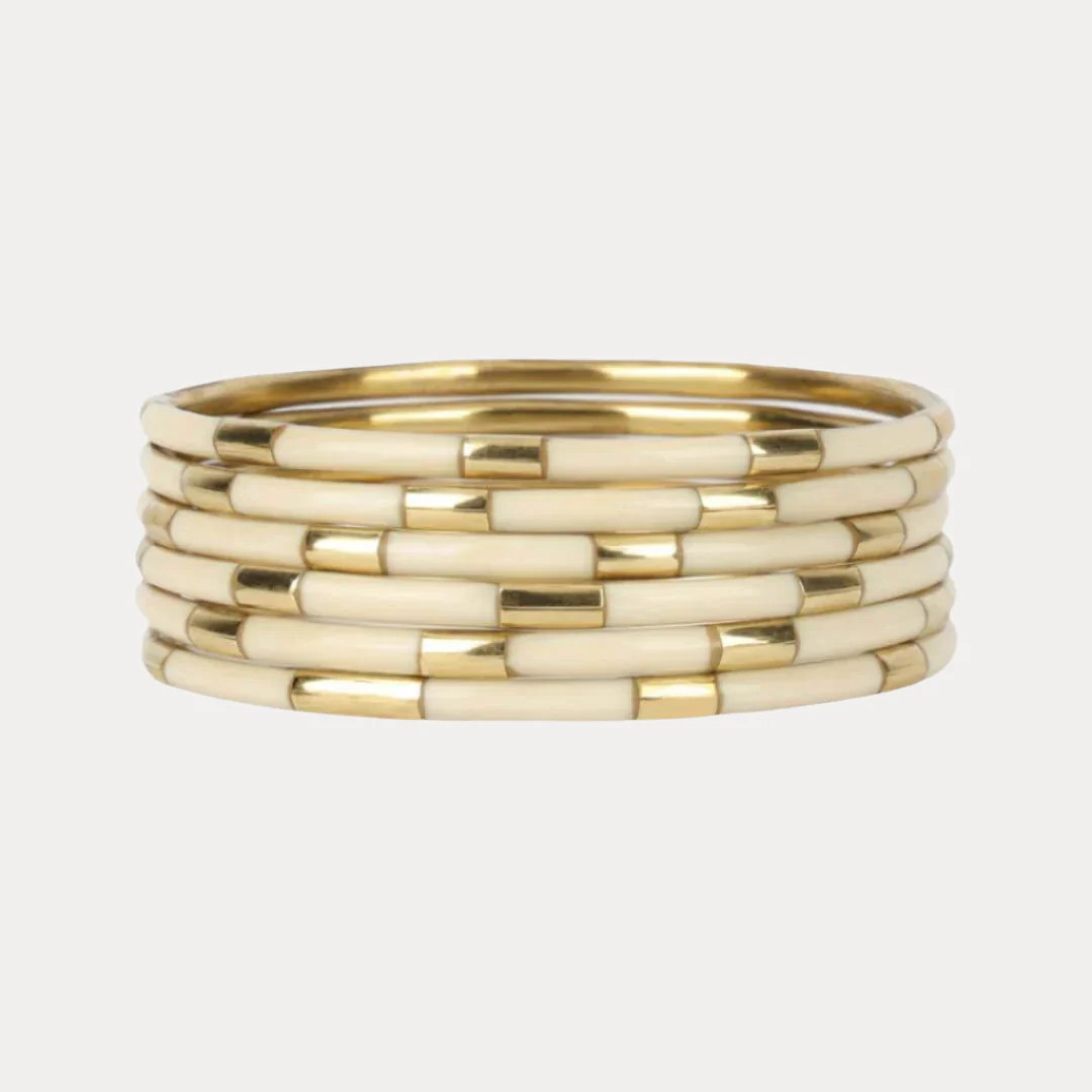 Ivory Veda Bangles - Set of 6 | BuDhaGirl