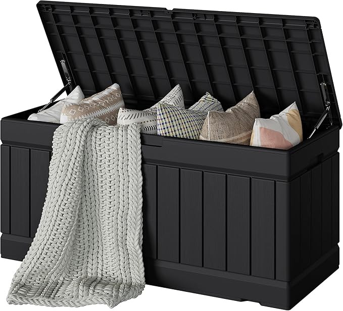 Devoko 78 Gallon Deck Box, Waterproof Resin Outdoor Storage Box for Outside and Patio, Outdoor St... | Amazon (US)