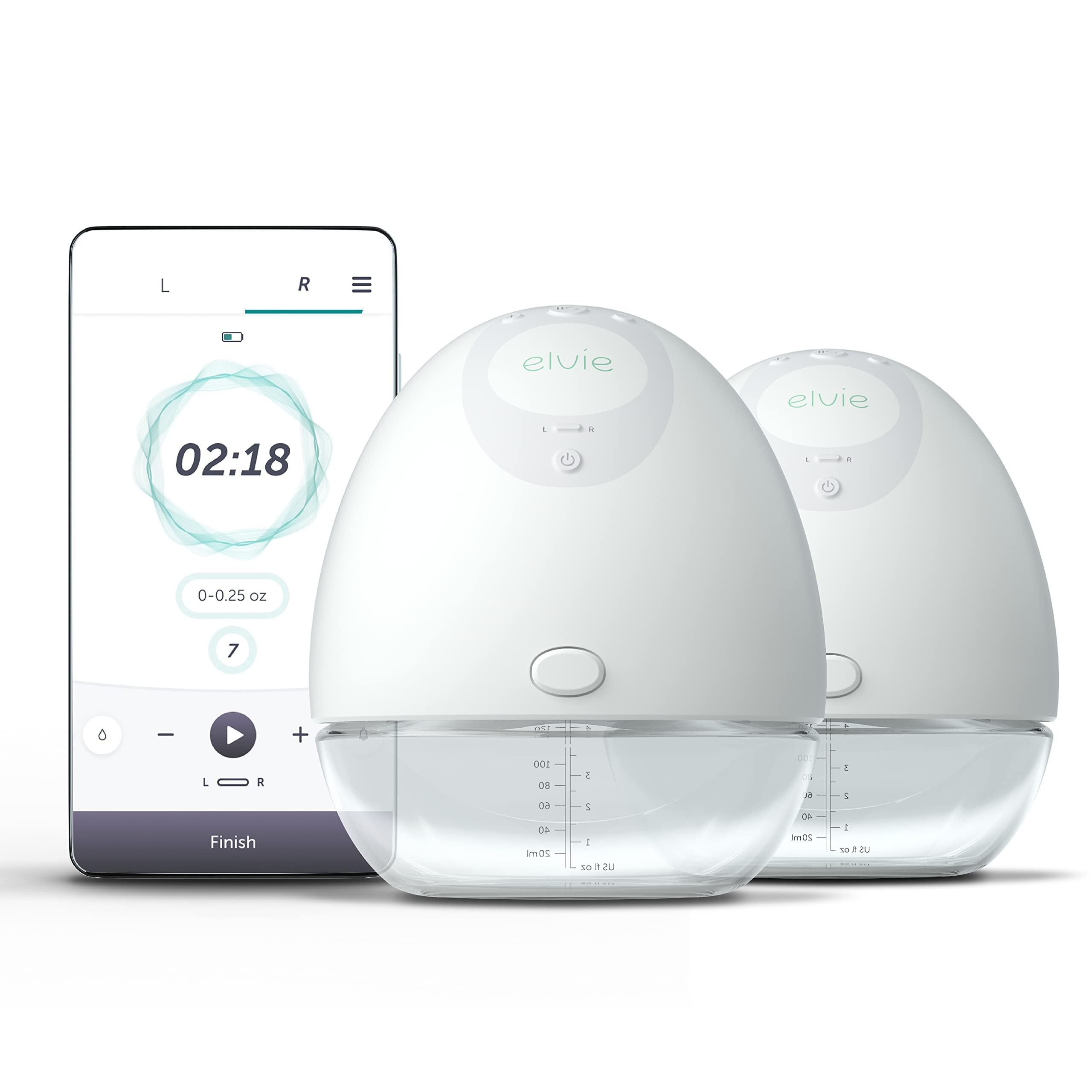 Elvie Double Electric Wearable Smart Breast Pump | Silent Hands-Free Portable Breast Pump That Ca... | Amazon (US)
