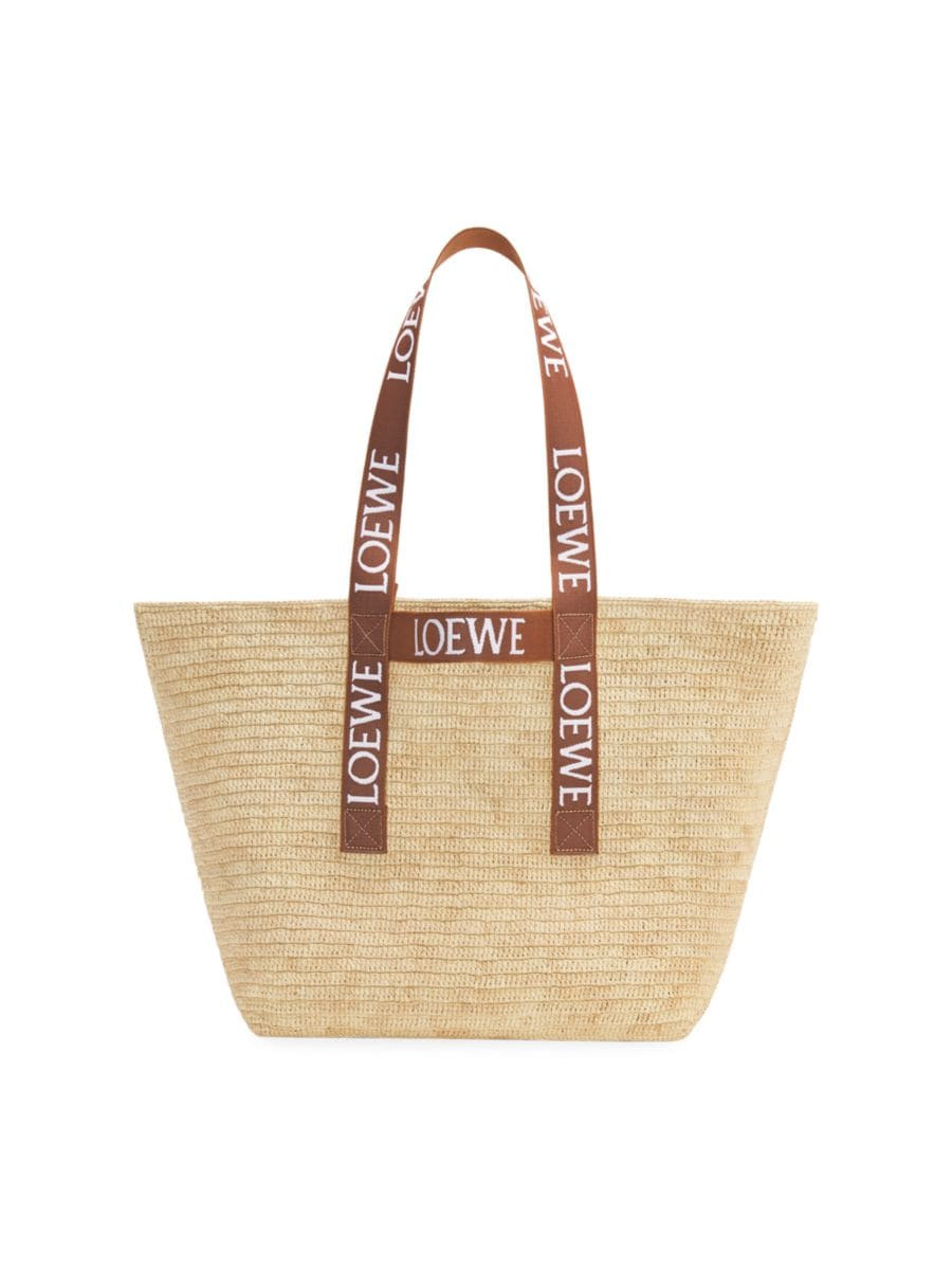Fold Logo-Handle Raffia Shopper | Saks Fifth Avenue