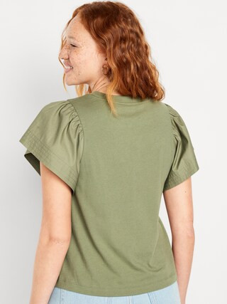 Flutter-Sleeve Combination Top | Old Navy (US)