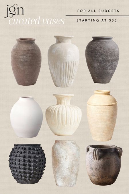 Vases starting at $35 #vase #largevase #wornvase #vessel #homedecor #homefinds #potterybarn #anthropot #minka #blackvase #mcgeeandco #diningroom #livingroom #entryway 

#LTKsalealert #LTKhome #LTKunder100