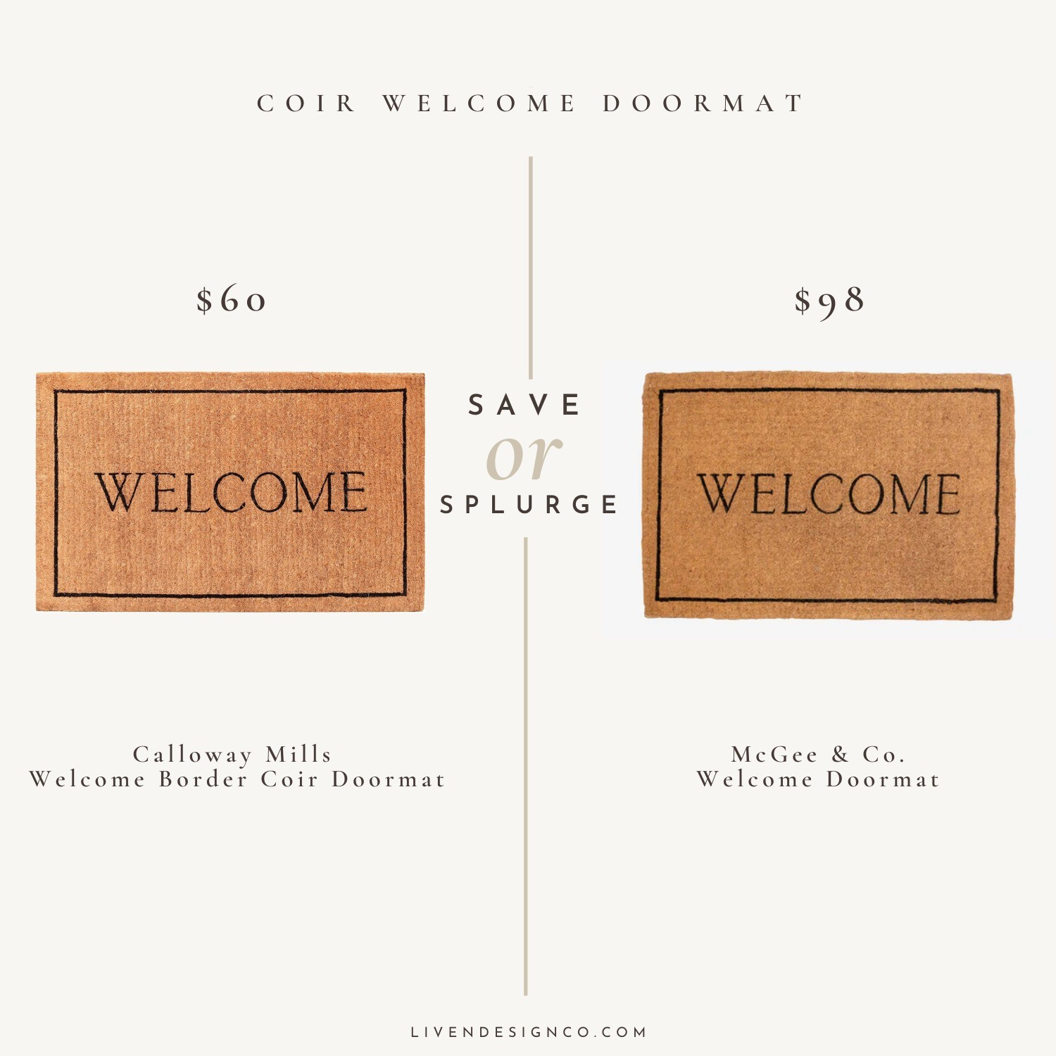 Coir welcome mat. Look for less. Amazon decor

#LTKSeasonal #LTKHome #LTKSaleAlert