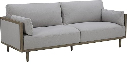 Amazon Brand – Stone & Beam Coast Wood-Trimmed Contemporary Sofa Couch with Armrest Pillows, 87... | Amazon (US)