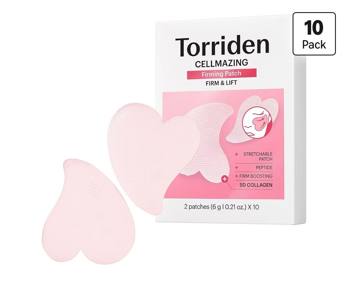 Torriden CELLMAZING Firming Patch 2 patches * 10 (10 Pairs) | Hydrating Under Eye, Smile Line, and Neck Patch | Heart-Shaped Flexible Fit | Peptide, 5D Collagen | Korean Skincare

Korean skincare

#LTKmorningroutine #LTKselfcare #LTKBeauty