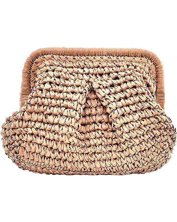 DIHKLCIO Straw Clutch Purses for Women Summer Beach Woven Bag Purse 2025 Cloud Dumpling Pouch Cro... | Amazon (US)