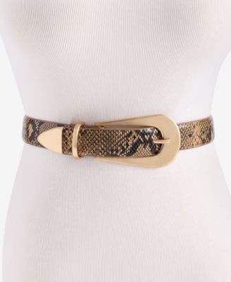 I.n.c. International Concepts Animal-Print 3-Piece Hardware Belt, Macy's Exclusive - Neutral Snake | Macy's