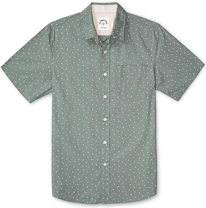 Dubinik® Mens Short Sleeve Button Down Shirts 100% Cotton Plaid Men's Casual Button-Down Shirts ... | Amazon (US)