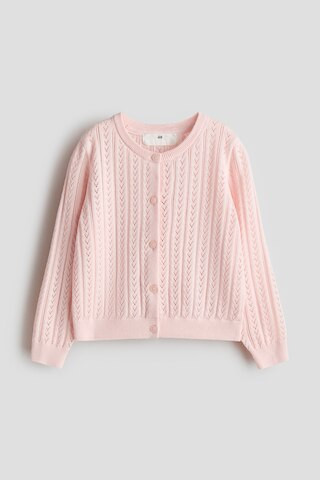H & M - Pointelle-Knit Cotton Cardigan - Pink | H&M (US + CA)