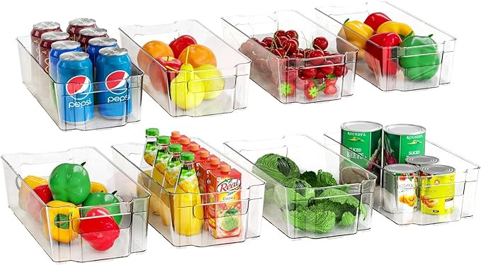 Utopia Home Pantry Organizer - Set of 8 Refrigerator Organizer Bins - Fridge Organizer for Freeze... | Amazon (US)
