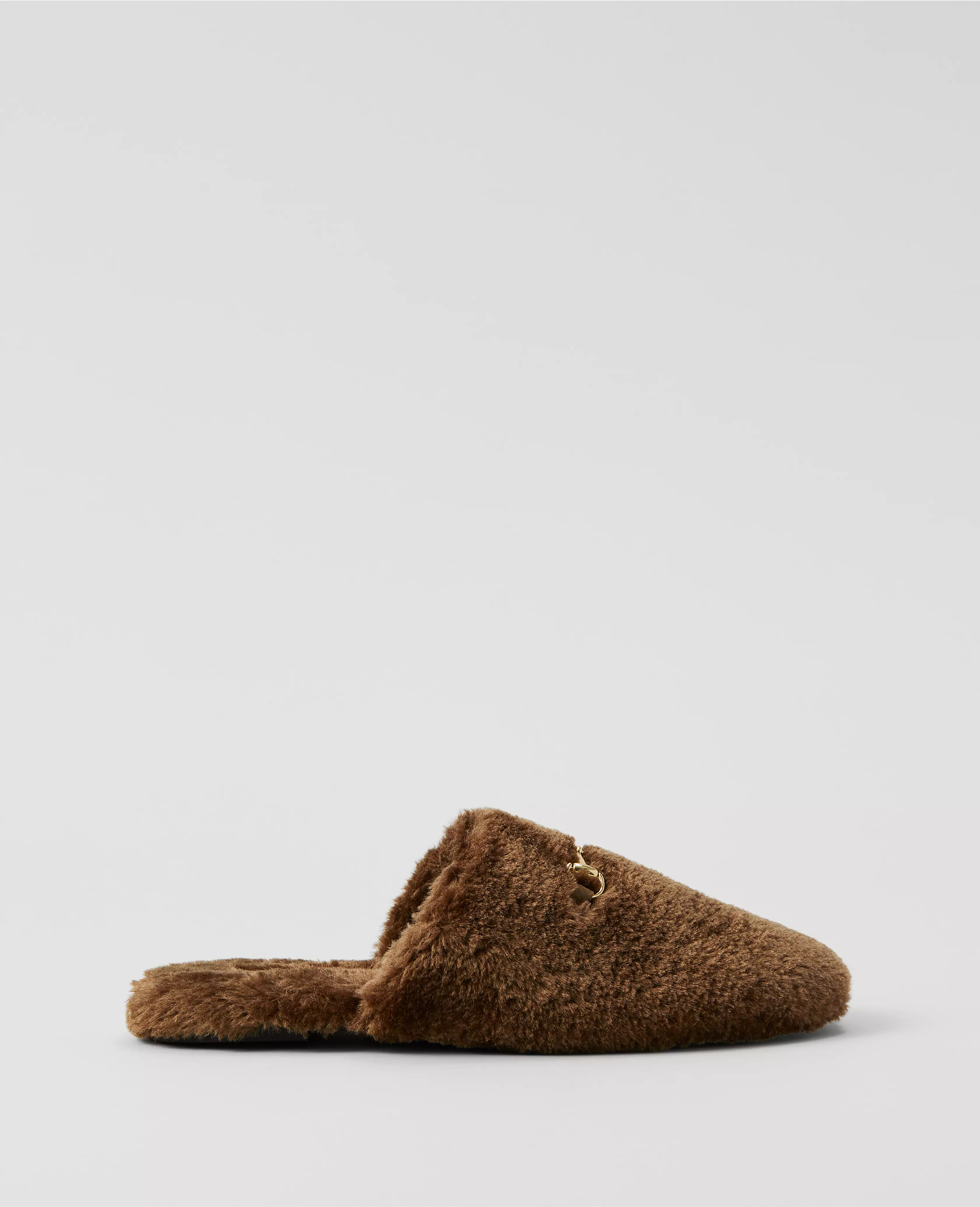 Horsebit Fuzzy Slide Flat | Ann Taylor (US)