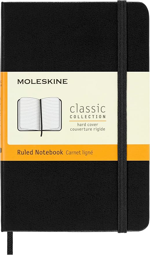 Moleskine Classic Notebook, Hard Cover, Pocket (3.5" x 5.5") Ruled/Lined, Black, 192 Pages | Amazon (US)