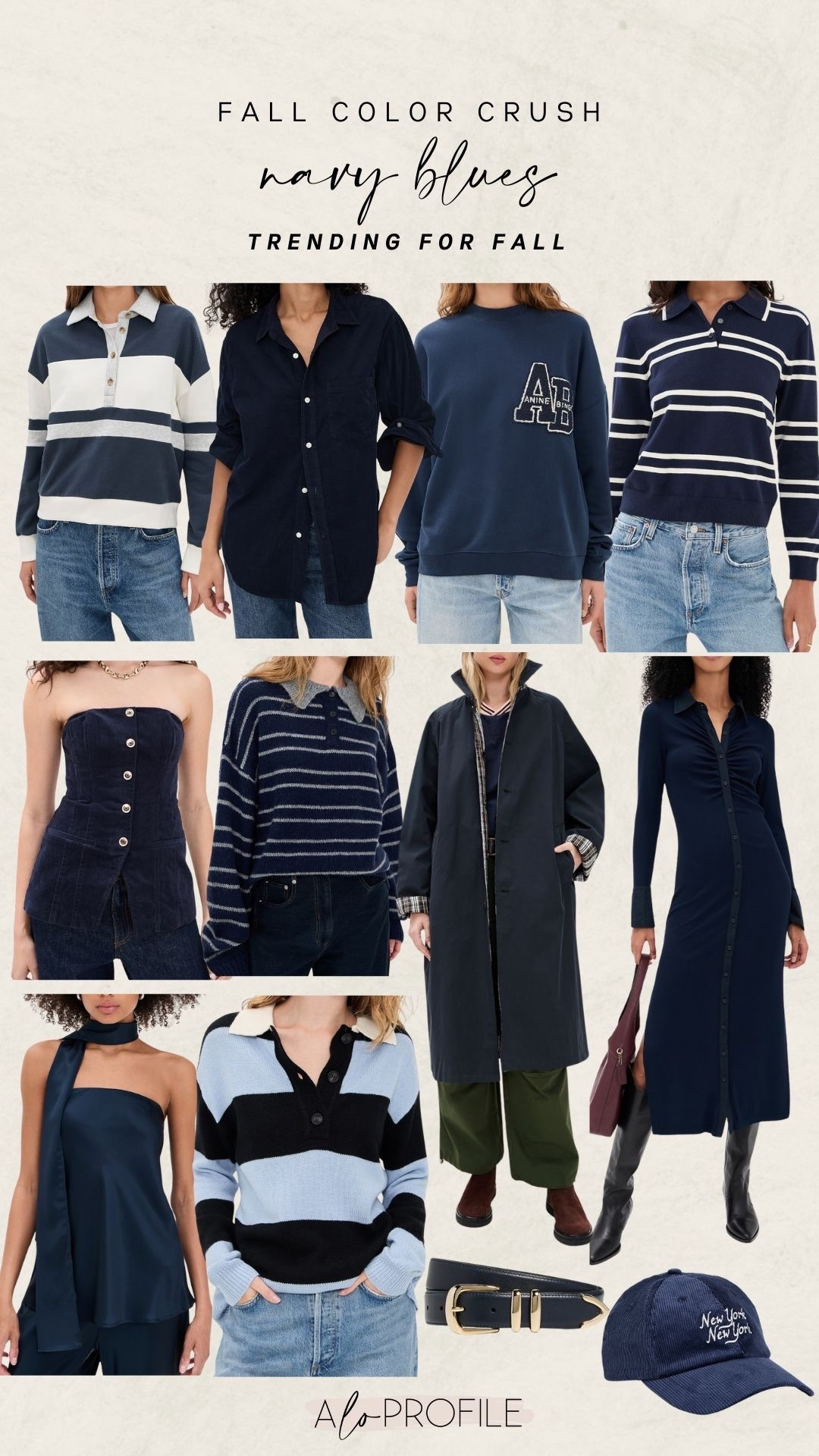 Fall Color Crush: Navy Blues // Shopbop, Shopbop fall fashion, fall outfits, fall color trends, navy blue sweaters, navy blue tops, navy blue sweater dress, fall outfit inspo, trending colors for fall, fall wardrobe, fall outfit ideas
