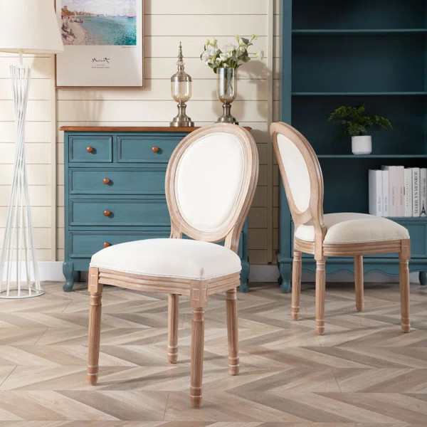 Baylor Upholstered King Louis Back Side Chair in White | Wayfair North America