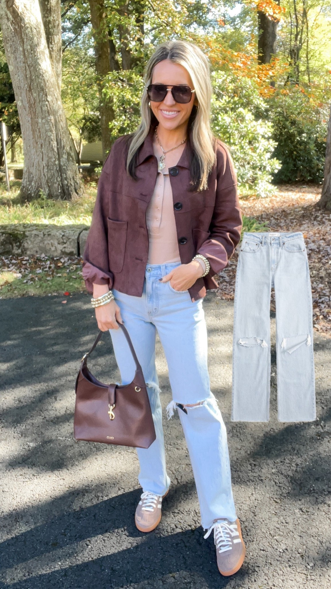 Today’s outfit of the day for a 60° fall day 🍁 
Sizing:
Jeans- size down 1 if in between. I’m wearing short length. I’m 5’5”
Use code: AFKATHLEEN
Sneakers- TTS
Henley top- xs
Suede jacket- small 


#LTKSaleAlert #LTKFindsUnder100 #LTKStyleTip