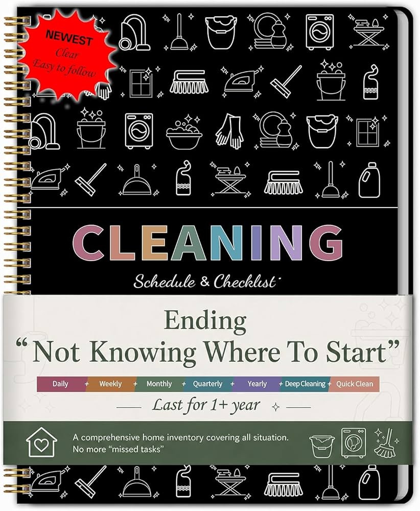 ADHD Cleaning Planner for Adults, 60-Week House Cleaning Schedule & Checklist Organizer, 8.5" x 1... | Amazon (US)
