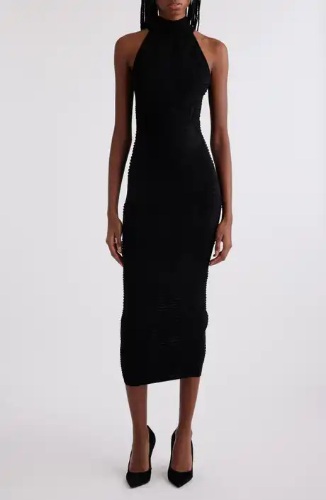 Susana Monaco Ruched Mock Neck Sleeveless Cocktail Dress | Nordstrom | Nordstrom