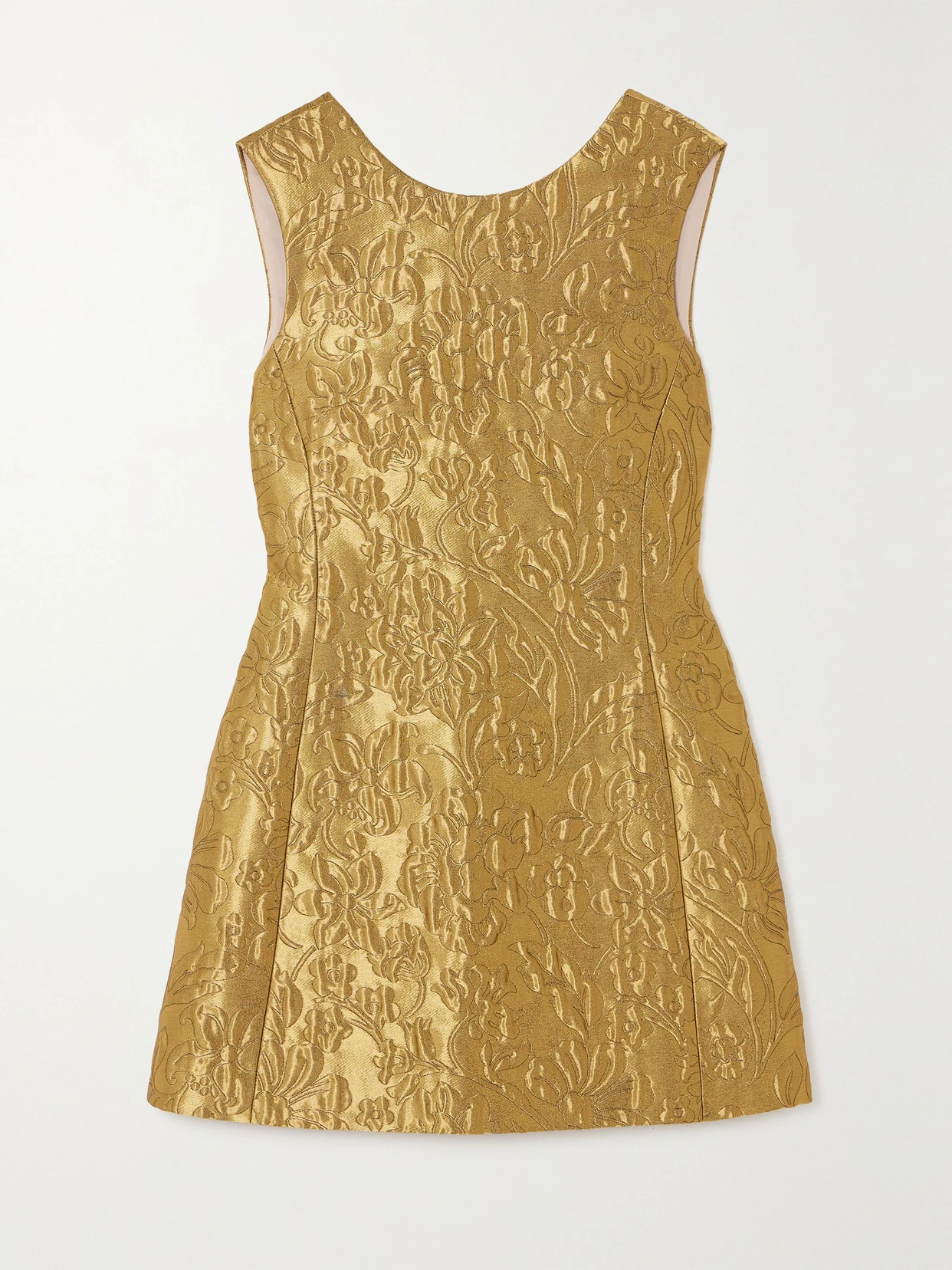 Emilia Wickstead - Irma Metallic Floral-brocade Mini Dress - Gold | NET-A-PORTER (US)